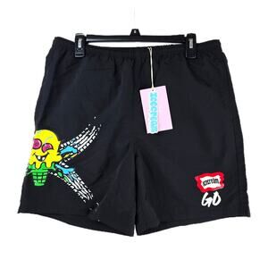 Ice Cream Tread Shorts Mens Medium Black Cones N Bones NS Go Collab BBC Pharrell
